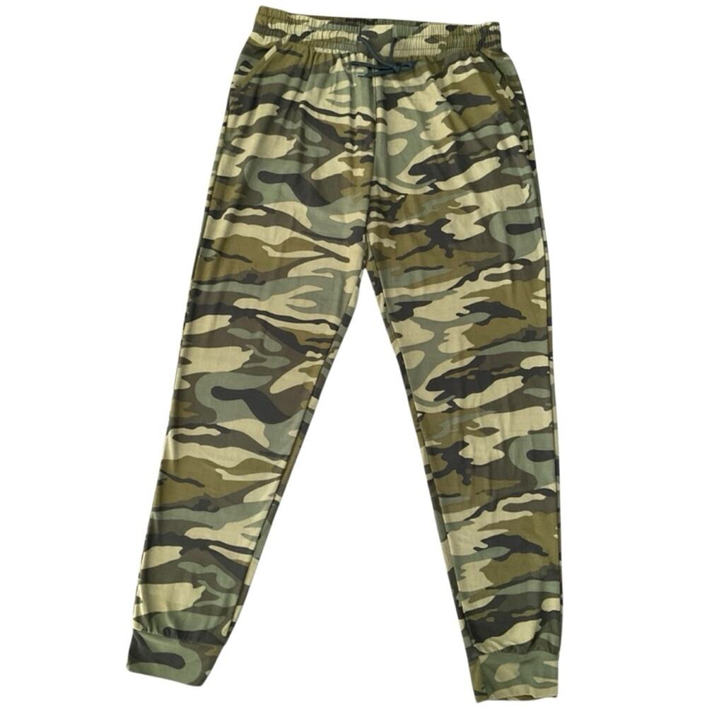 Women’s Camo Jogger Pants Green Camouflage Size XL EUC